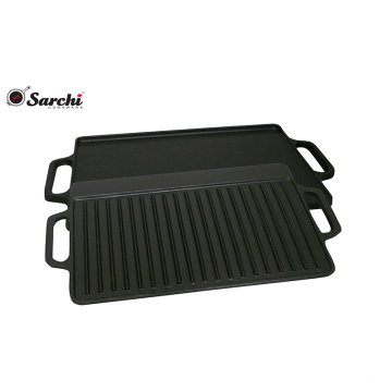 Double side face vagetable oil Cast iron griddle frying pan